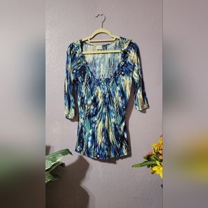 Sequined tribal pattern top